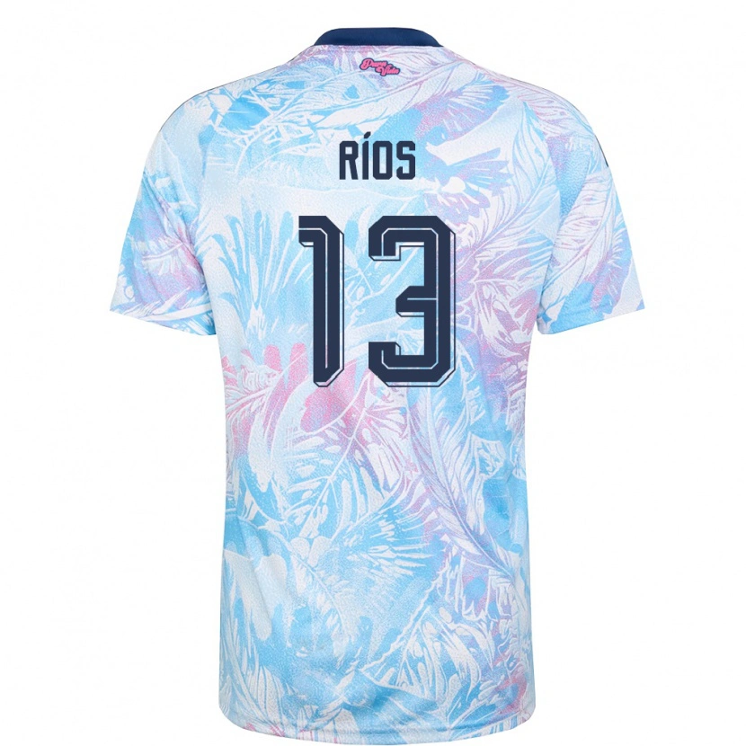 Danxen Barn Costa Rica Keral Rios #13 Himmelblå Marin Rosa Bortatröja Matchtröjor 26-28 Tröjor T-Tröja