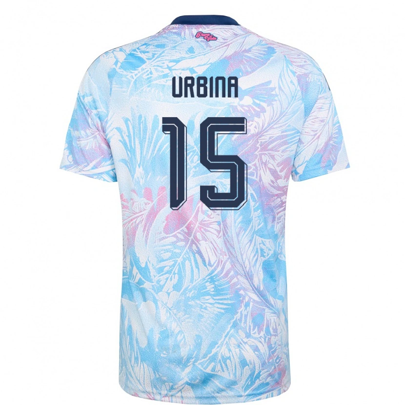 Danxen Barn Costa Rica Fabricio Urbina #15 Himmelblå Marin Rosa Bortatröja Matchtröjor 26-28 Tröjor T-Tröja