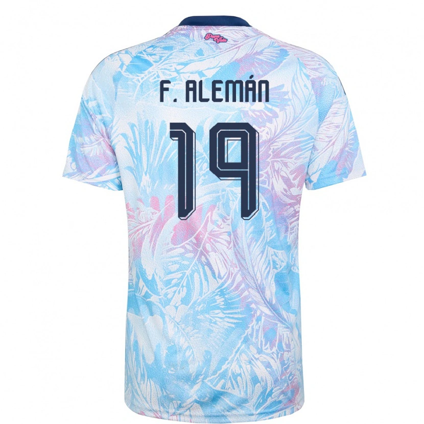 Danxen Barn Costa Rica Fabricio Aleman #19 Himmelblå Marin Rosa Bortatröja Matchtröjor 26-28 Tröjor T-Tröja
