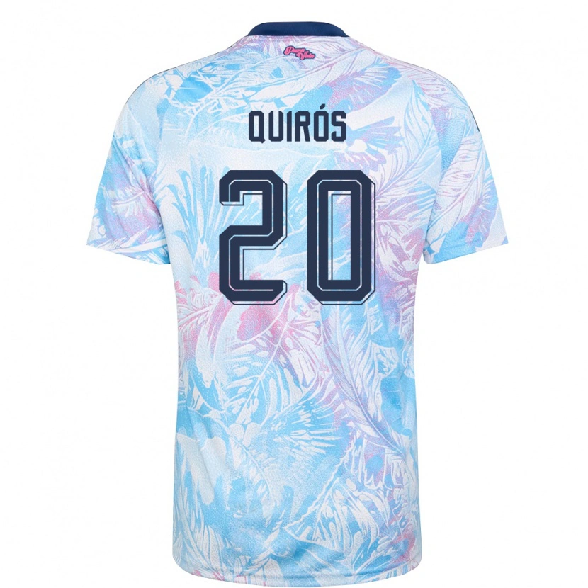 Danxen Barn Costa Rica Haxzel Quirós #20 Himmelblå Marin Rosa Bortatröja Matchtröjor 26-28 Tröjor T-Tröja