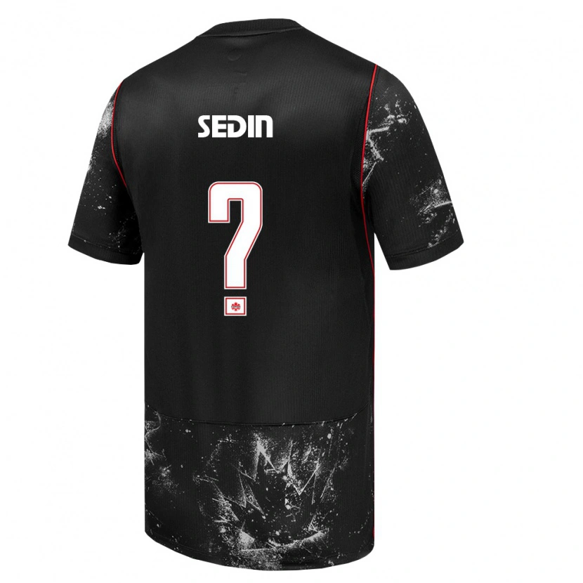 Danxen Barn Kanada Valter Sedin #0 Svart Vit Röd Bortatröja Matchtröjor 26-28 Tröjor T-Tröja