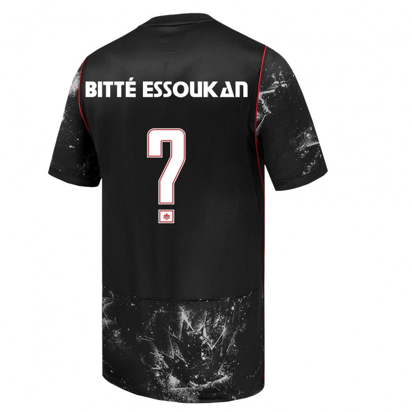 Danxen Barn Kanada Oliver Bitté Essoukan #0 Svart Vit Röd Bortatröja Matchtröjor 26-28 Tröjor T-Tröja