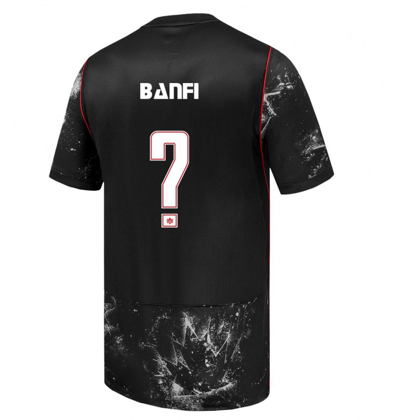 Danxen Barn Kanada Samuel Banfi #0 Svart Vit Röd Bortatröja Matchtröjor 26-28 Tröjor T-Tröja