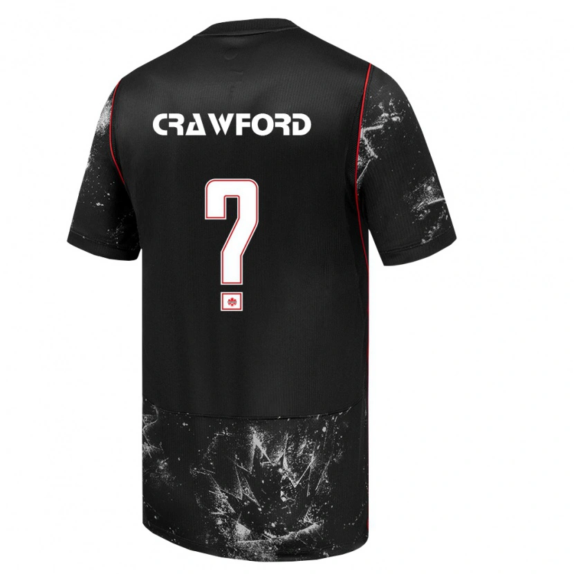 Danxen Barn Kanada Tyler Crawford #0 Svart Vit Röd Bortatröja Matchtröjor 26-28 Tröjor T-Tröja