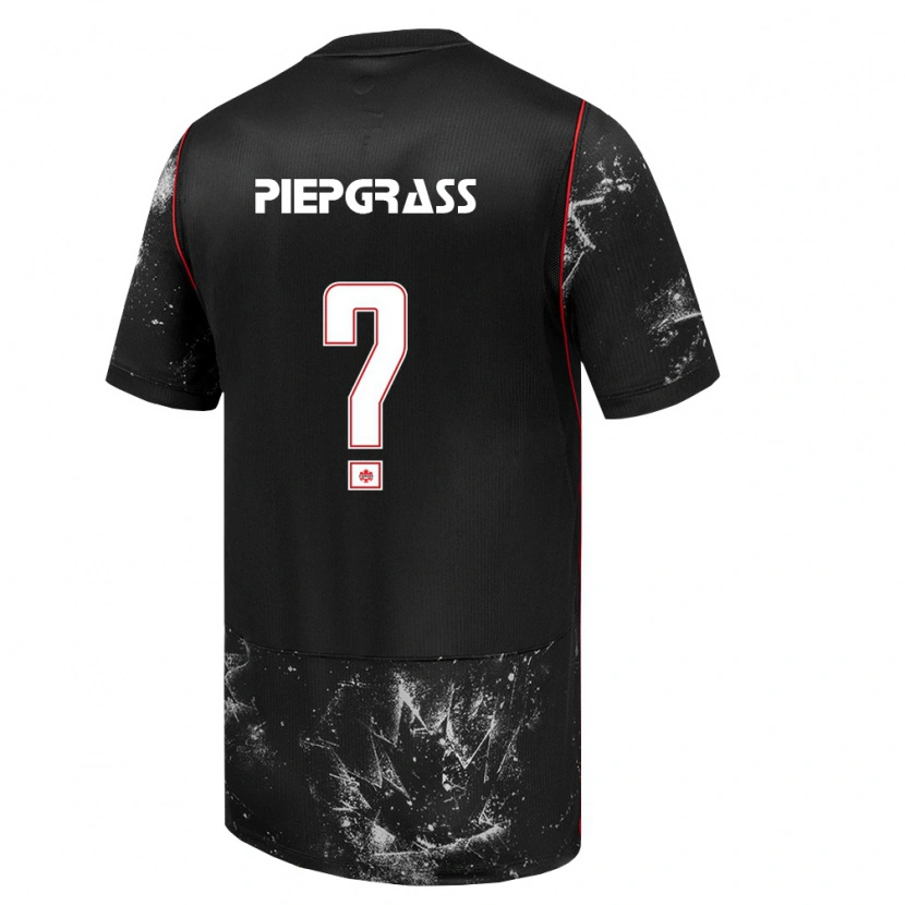 Danxen Barn Kanada Max Piepgrass #0 Svart Vit Röd Bortatröja Matchtröjor 26-28 Tröjor T-Tröja