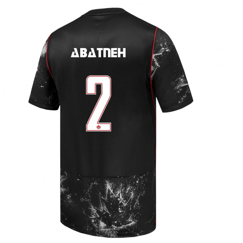 Danxen Barn Kanada Noah Abatneh #2 Svart Vit Röd Bortatröja Matchtröjor 26-28 Tröjor T-Tröja