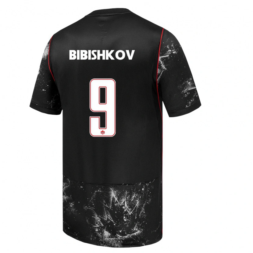 Danxen Barn Kanada Marsel Bibishkov #9 Svart Vit Röd Bortatröja Matchtröjor 26-28 Tröjor T-Tröja