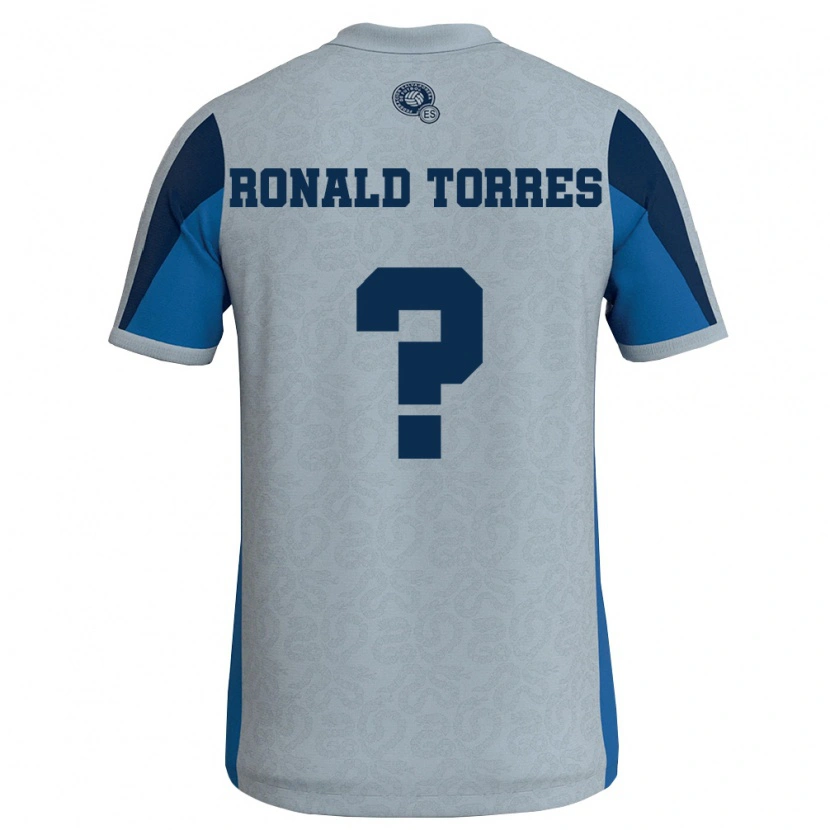 Danxen Barn El Salvador Ronald Torres #0 Vit Himmelblå Bortatröja Matchtröjor 26-28 Tröjor T-Tröja