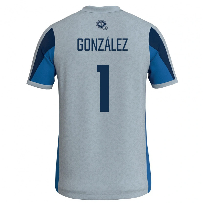 Danxen Barn El Salvador Mario González #1 Vit Himmelblå Bortatröja Matchtröjor 26-28 Tröjor T-Tröja