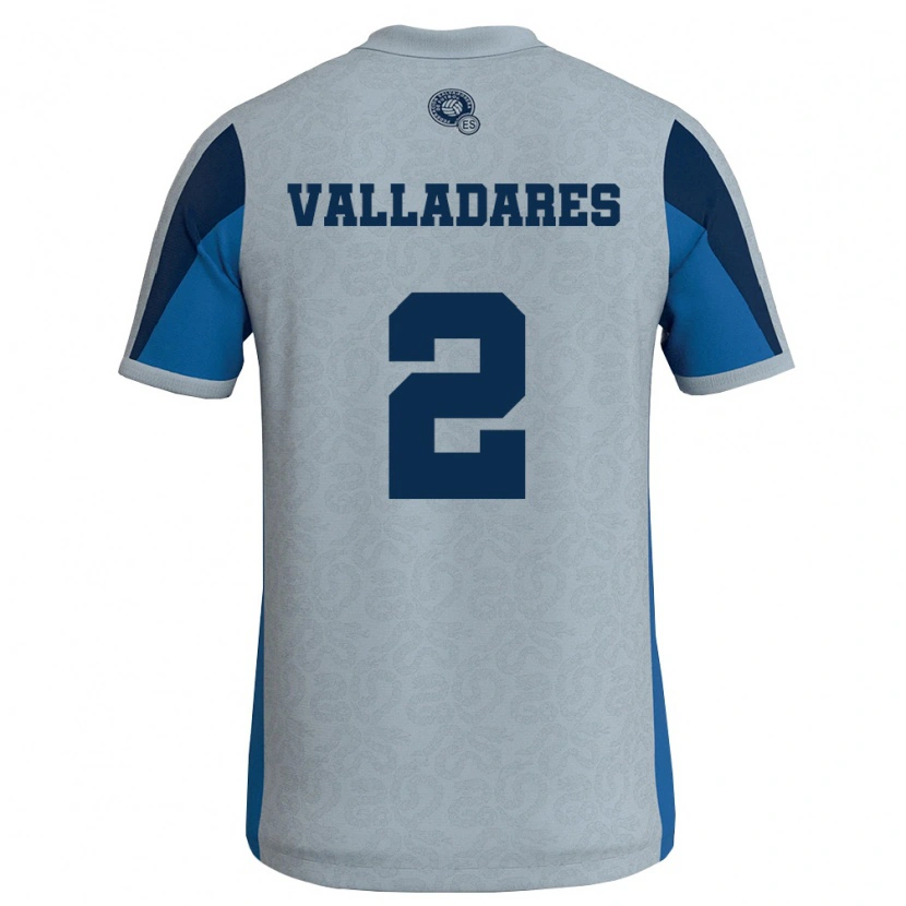 Danxen Barn El Salvador Edenilson Valladares #2 Vit Himmelblå Bortatröja Matchtröjor 26-28 Tröjor T-Tröja