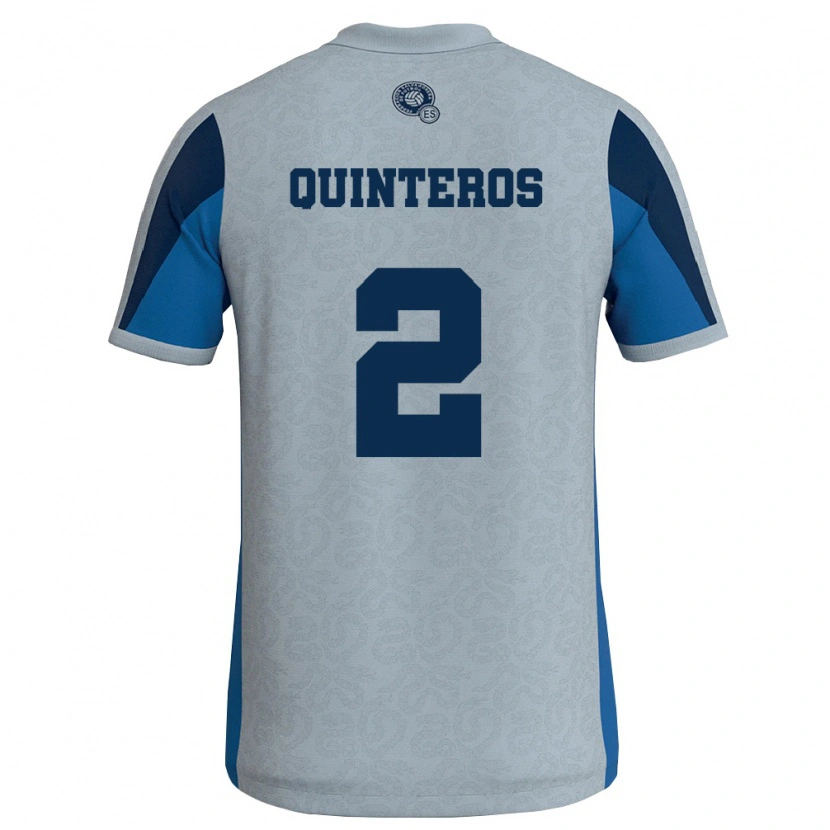 Danxen Barn El Salvador Ronald Quinteros #2 Vit Himmelblå Bortatröja Matchtröjor 26-28 Tröjor T-Tröja
