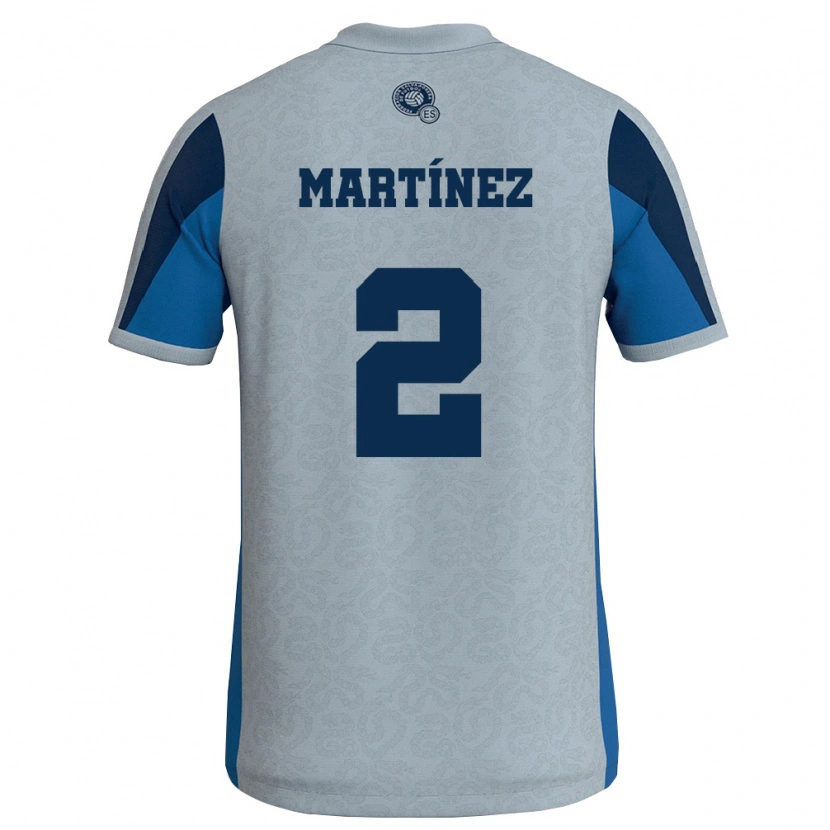 Danxen Barn El Salvador Cristian Martínez #2 Vit Himmelblå Bortatröja Matchtröjor 26-28 Tröjor T-Tröja