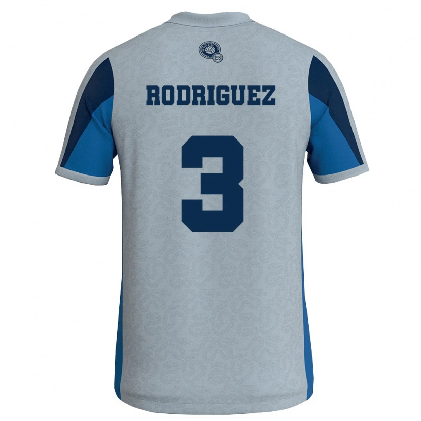 Danxen Barn El Salvador Ronald Rodríguez #3 Vit Himmelblå Bortatröja Matchtröjor 26-28 Tröjor T-Tröja