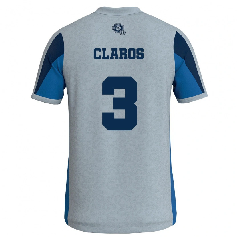 Danxen Barn El Salvador Lizandro Claros #3 Vit Himmelblå Bortatröja Matchtröjor 26-28 Tröjor T-Tröja