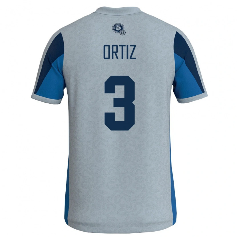 Danxen Barn El Salvador Priscila Ortiz #3 Vit Himmelblå Bortatröja Matchtröjor 26-28 Tröjor T-Tröja