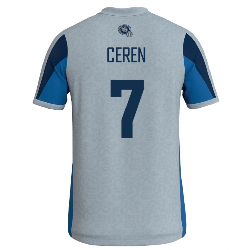 Danxen Barn El Salvador Darwin Cerén #7 Vit Himmelblå Bortatröja Matchtröjor 26-28 Tröjor T-Tröja