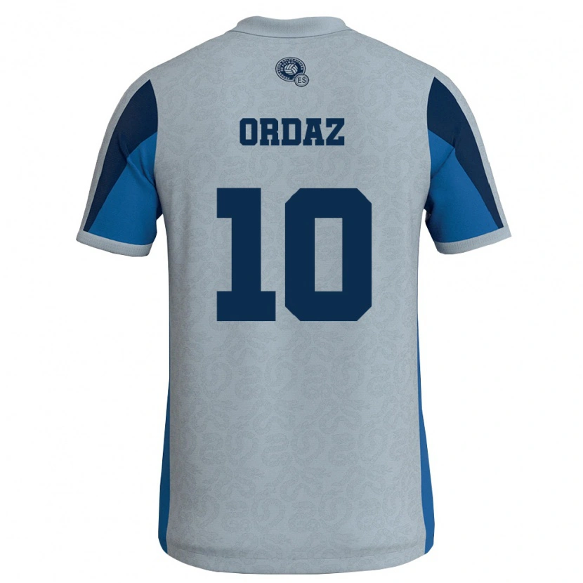 Danxen Barn El Salvador Nathan Ordaz #10 Vit Himmelblå Bortatröja Matchtröjor 26-28 Tröjor T-Tröja