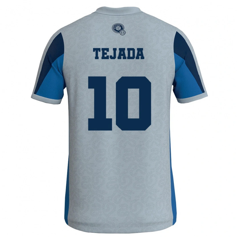 Danxen Barn El Salvador Rafael Tejada #10 Vit Himmelblå Bortatröja Matchtröjor 26-28 Tröjor T-Tröja