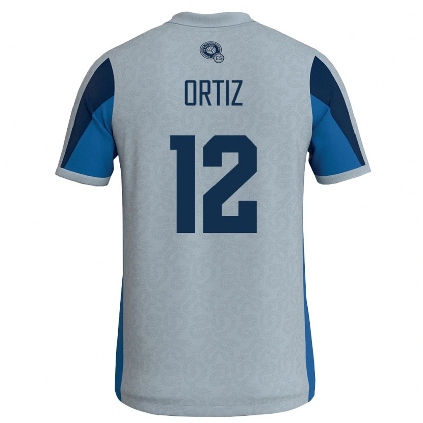 Danxen Barn El Salvador Johann Ortiz #12 Vit Himmelblå Bortatröja Matchtröjor 26-28 Tröjor T-Tröja