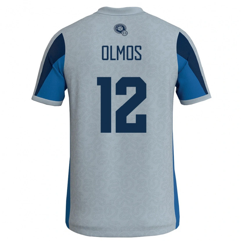 Danxen Barn El Salvador Justin Olmos #12 Vit Himmelblå Bortatröja Matchtröjor 26-28 Tröjor T-Tröja