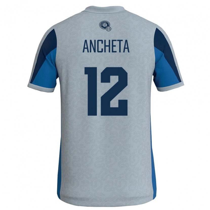 Danxen Barn El Salvador Jeffren Ancheta #12 Vit Himmelblå Bortatröja Matchtröjor 26-28 Tröjor T-Tröja