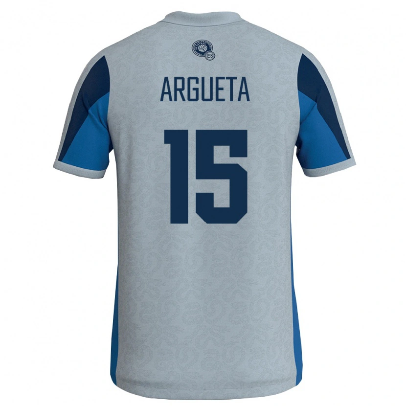 Danxen Barn El Salvador Germán Argueta #15 Vit Himmelblå Bortatröja Matchtröjor 26-28 Tröjor T-Tröja