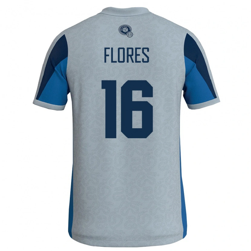 Danxen Barn El Salvador Diego Flores #16 Vit Himmelblå Bortatröja Matchtröjor 26-28 Tröjor T-Tröja