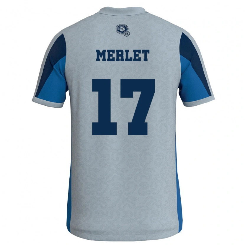 Danxen Barn El Salvador Santiago Merlet #17 Vit Himmelblå Bortatröja Matchtröjor 26-28 Tröjor T-Tröja