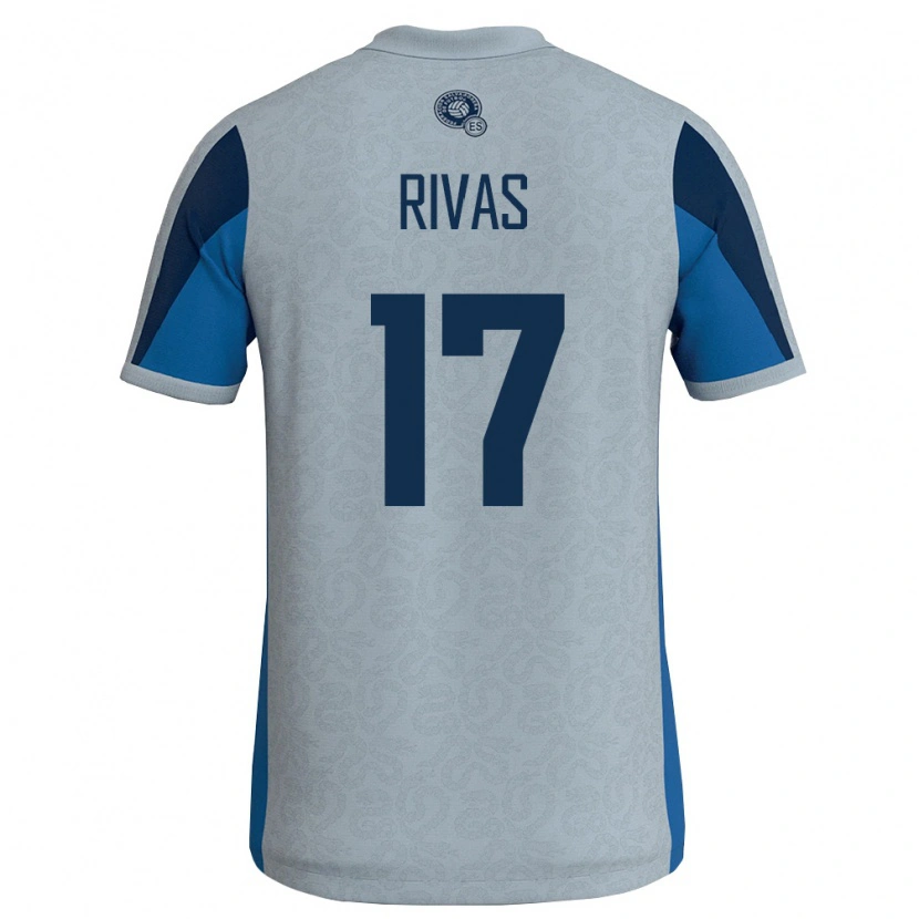 Danxen Barn El Salvador Eduardo Rivas #17 Vit Himmelblå Bortatröja Matchtröjor 26-28 Tröjor T-Tröja