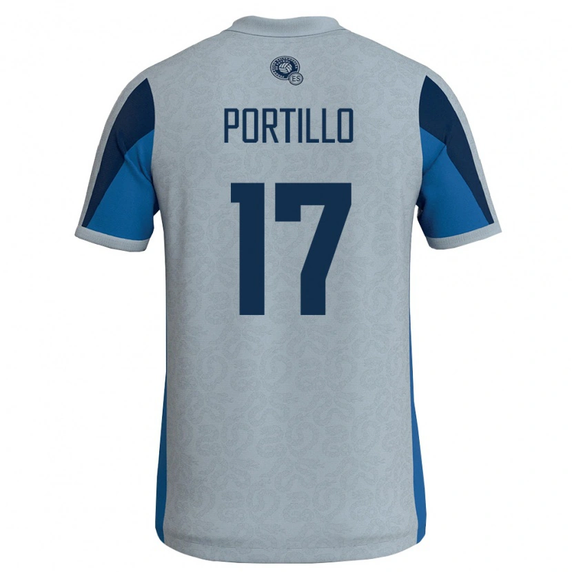 Danxen Barn El Salvador Anderson Portillo #17 Vit Himmelblå Bortatröja Matchtröjor 26-28 Tröjor T-Tröja