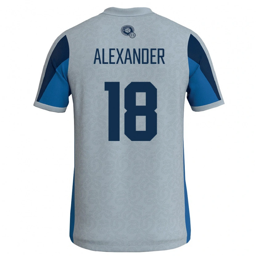 Danxen Barn El Salvador Alexander Aguilar #18 Vit Himmelblå Bortatröja Matchtröjor 26-28 Tröjor T-Tröja