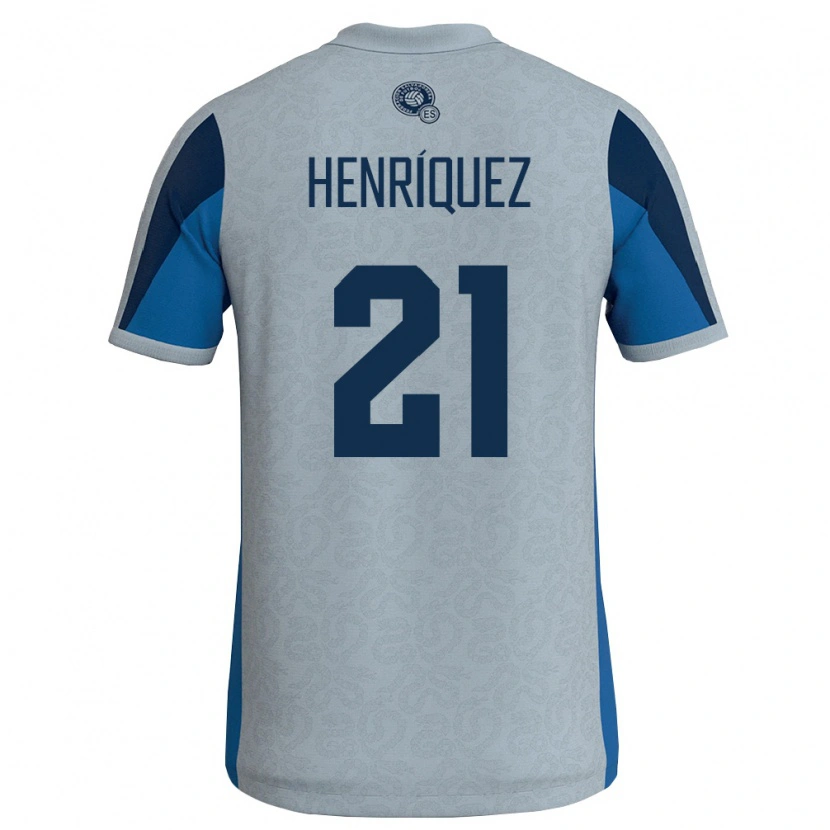 Danxen Barn El Salvador Alejandro Henríquez #21 Vit Himmelblå Bortatröja Matchtröjor 26-28 Tröjor T-Tröja