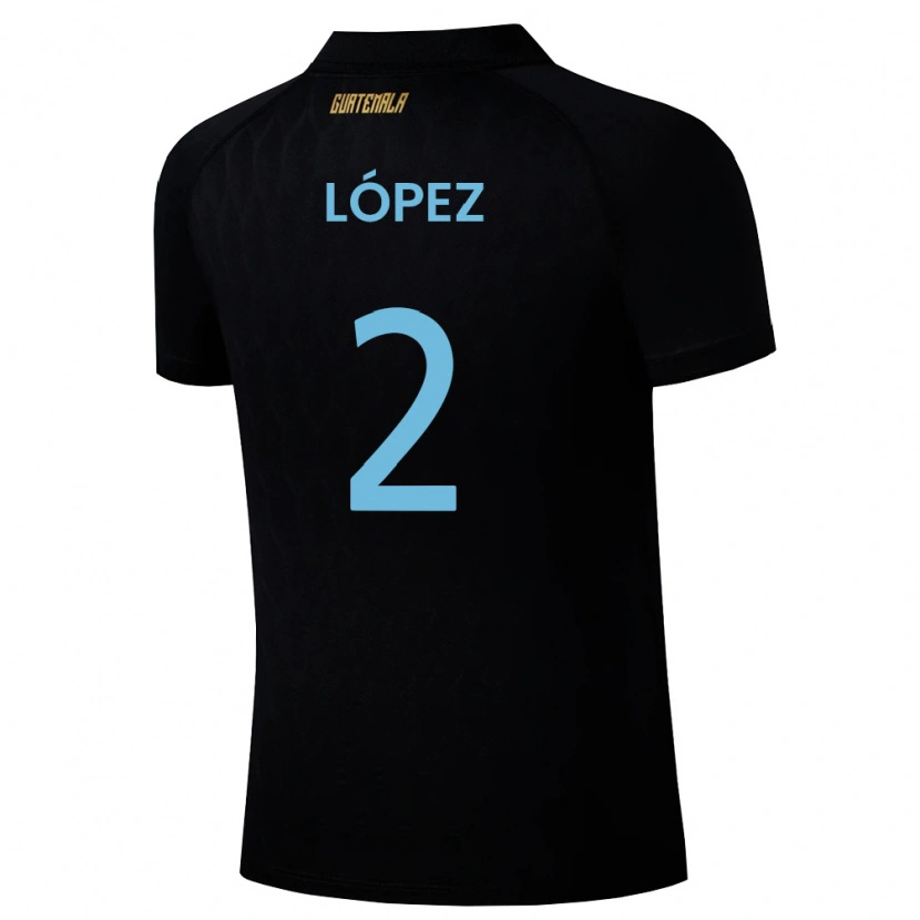 Danxen Barn Gwatemala Francisco López #2 Svart Himmelblå Vit Bortatröja Matchtröjor 26-28 Tröjor T-Tröja