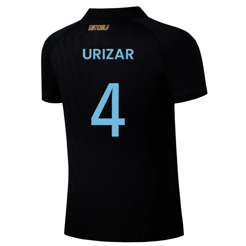 Danxen Barn Gwatemala Jeshua Urizar #4 Svart Himmelblå Vit Bortatröja Matchtröjor 26-28 Tröjor T-Tröja