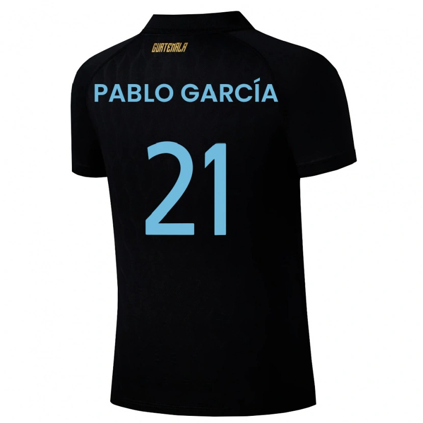 Danxen Barn Gwatemala José Pablo García #21 Svart Himmelblå Vit Bortatröja Matchtröjor 26-28 Tröjor T-Tröja