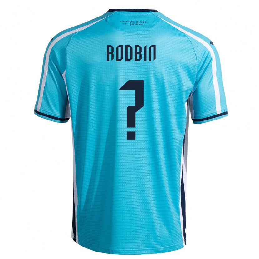 Danxen Barn Honduras Rodbin Mejía #0 Himmelblå Marin Bortatröja Matchtröjor 26-28 Tröjor T-Tröja