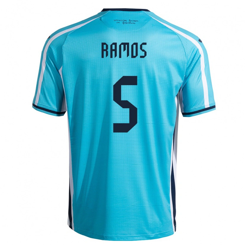 Danxen Barn Honduras Fabián Ramos #5 Himmelblå Marin Bortatröja Matchtröjor 26-28 Tröjor T-Tröja