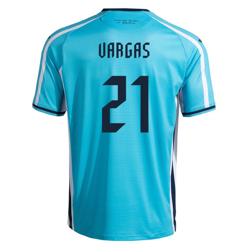 Danxen Barn Honduras Alenis Vargas #21 Himmelblå Marin Bortatröja Matchtröjor 26-28 Tröjor T-Tröja