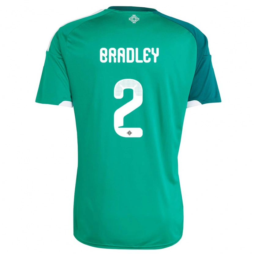Danxen Män Nordirland Conor Bradley #2 Grön Vit Hemmatröja Matchtröjor 26-28 Tröjor T-Tröja