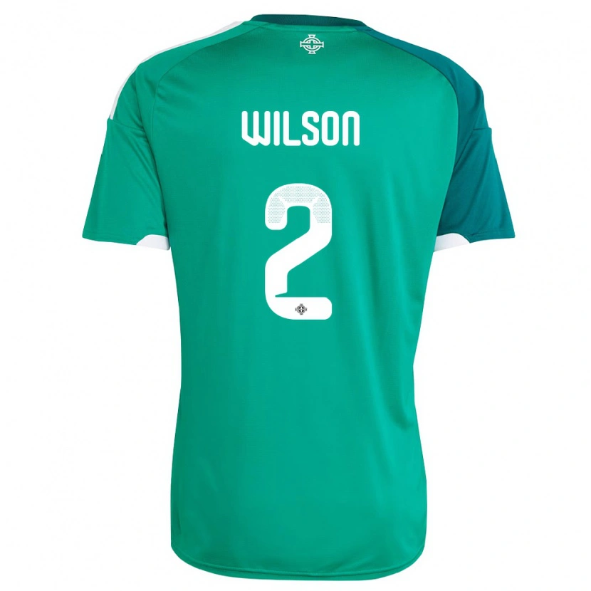 Danxen Män Nordirland Ben Wilson #2 Grön Vit Hemmatröja Matchtröjor 26-28 Tröjor T-Tröja