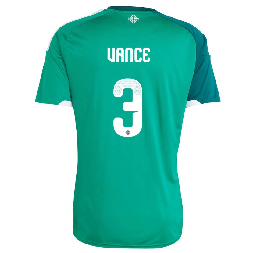 Danxen Män Nordirland Demi Vance #3 Grön Vit Hemmatröja Matchtröjor 26-28 Tröjor T-Tröja