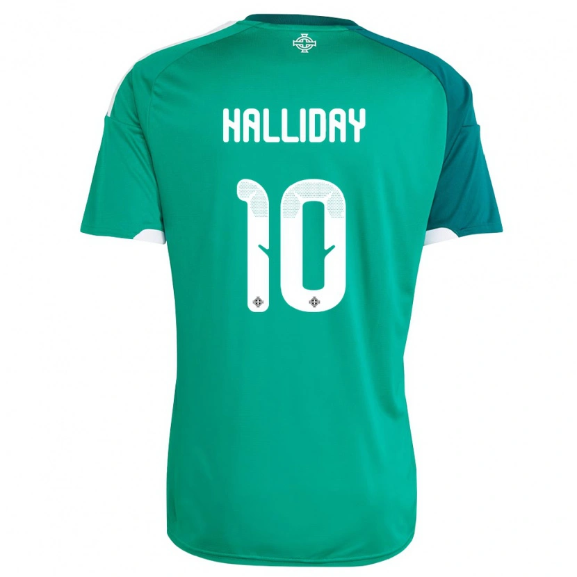 Danxen Män Nordirland Keri Halliday #10 Grön Vit Hemmatröja Matchtröjor 26-28 Tröjor T-Tröja