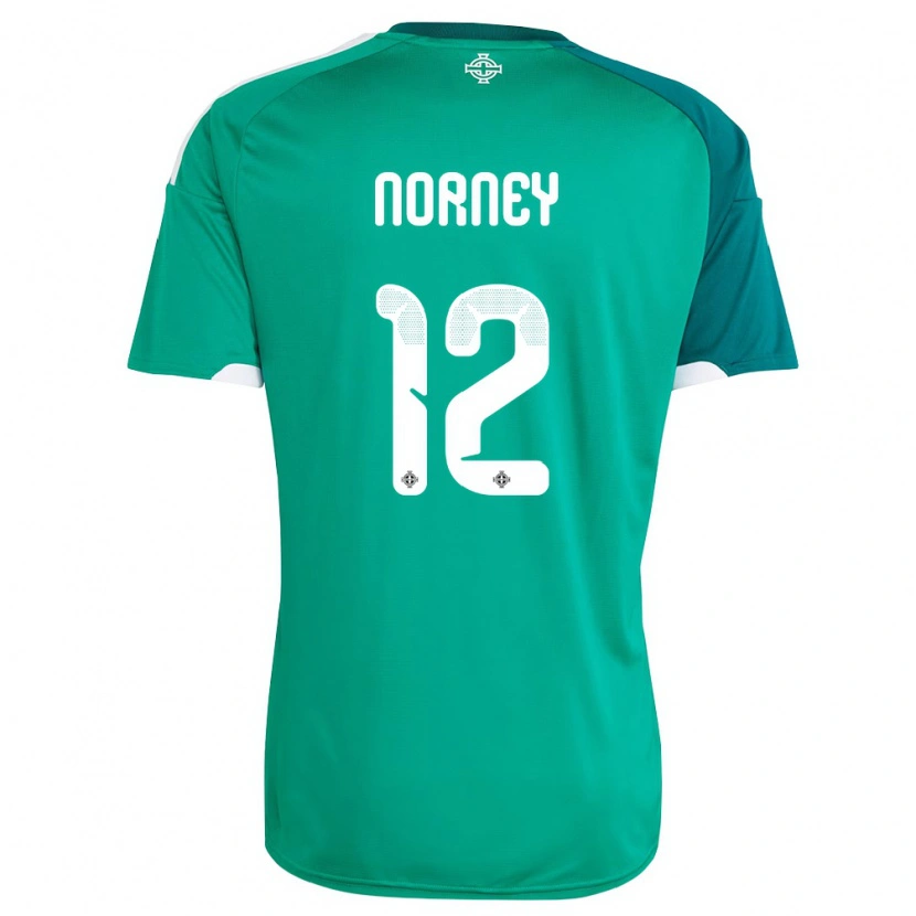 Danxen Män Nordirland Rachael Norney #12 Grön Vit Hemmatröja Matchtröjor 26-28 Tröjor T-Tröja