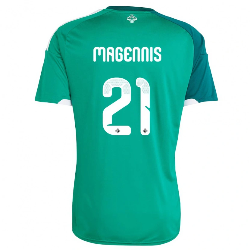 Danxen Män Nordirland Josh Magennis #21 Grön Vit Hemmatröja Matchtröjor 26-28 Tröjor T-Tröja