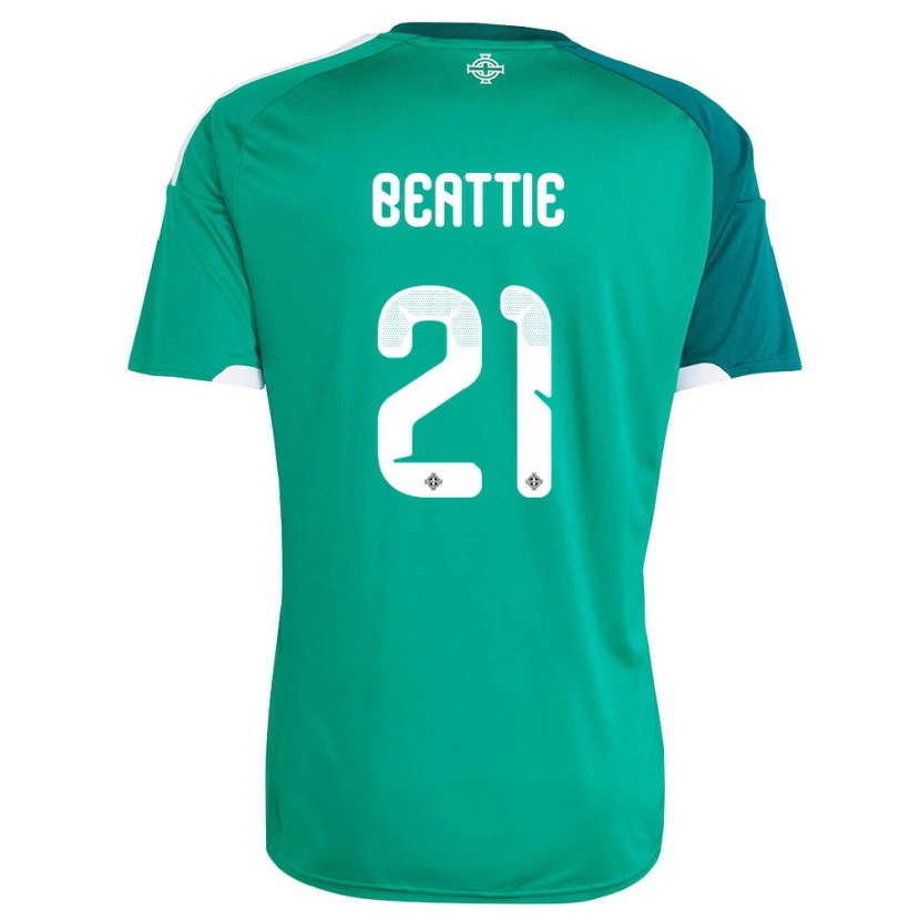 Danxen Män Nordirland Kerry Beattie #21 Grön Vit Hemmatröja Matchtröjor 26-28 Tröjor T-Tröja