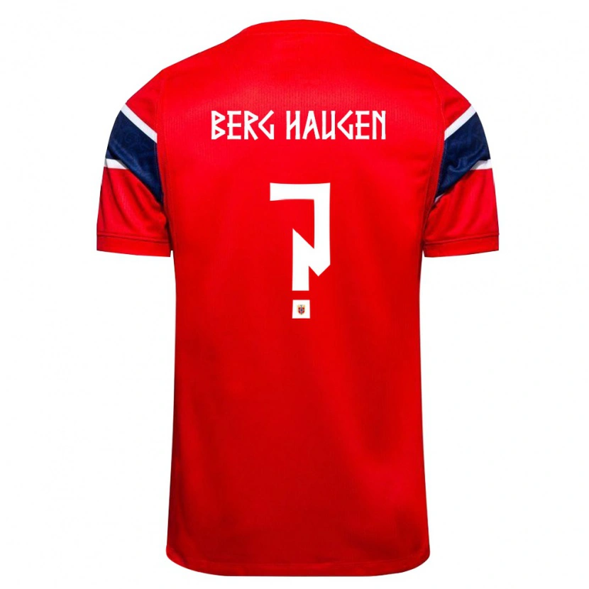 Danxen Män Norge Brage Berg Haugen #0 Röd Marin Vit Hemmatröja Matchtröjor 26-28 Tröjor T-Tröja