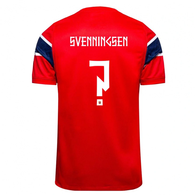 Danxen Män Norge Lucas Svenningsen #0 Röd Marin Vit Hemmatröja Matchtröjor 26-28 Tröjor T-Tröja