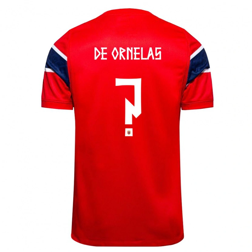 Danxen Män Norge David De Ornelas #0 Röd Marin Vit Hemmatröja Matchtröjor 26-28 Tröjor T-Tröja