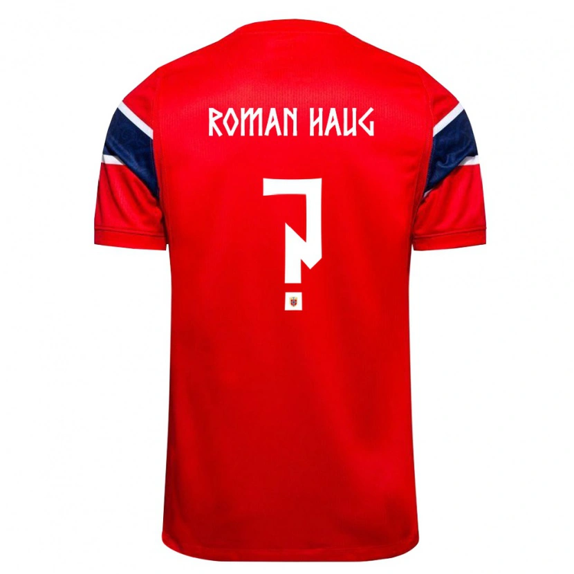 Danxen Män Norge Sophie Román Haug #0 Röd Marin Vit Hemmatröja Matchtröjor 26-28 Tröjor T-Tröja