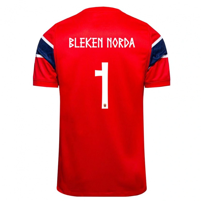 Danxen Män Norge Haakon Bleken Norda #1 Röd Marin Vit Hemmatröja Matchtröjor 26-28 Tröjor T-Tröja